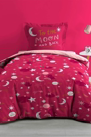 Parure de couette en coton 42 fils/cm² Moonlight - Rose