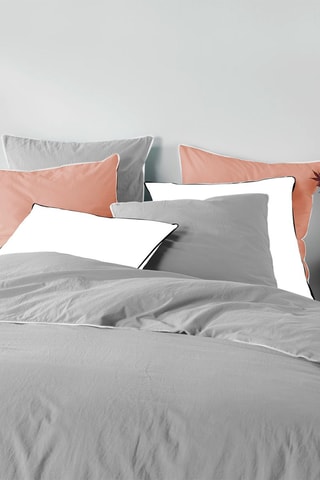 Parure de couette en coton 57 fils/cm² Linette - Gris