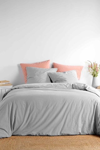 Parure de couette en coton 57 fils/cm² Linette - Gris