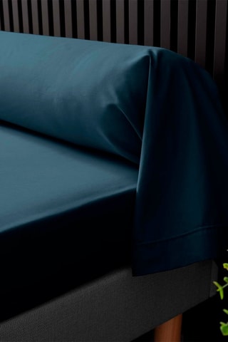 Taie de traversin en percale de coton 78 fils/cm² Percaline - Bleu nuit
