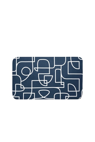 Tapis de bain Labyrinthe Bleu et blanc - 45 x 75 cm