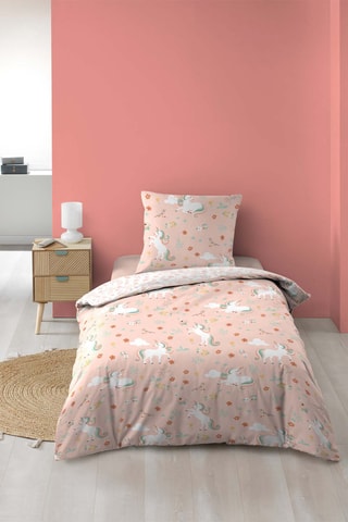 Parure de couette Majestic Rose et blanc