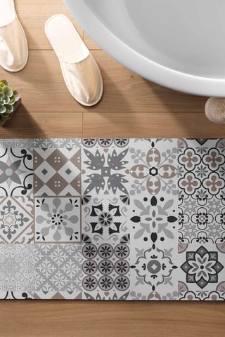 Tapis de bain Salou Gris et blanc - 50 x 80 cm