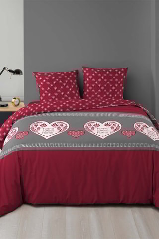 Parure de couette Alpille Rouge et gris