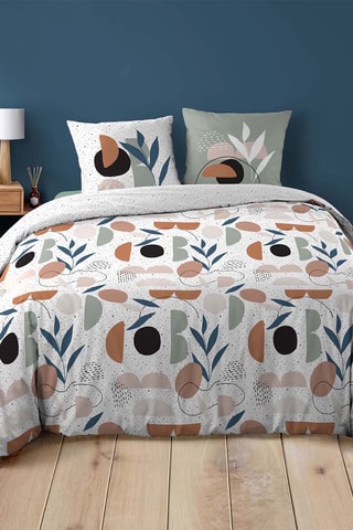 Parure de couette en coton 42 fils/cm² Avril - Blanc et vert