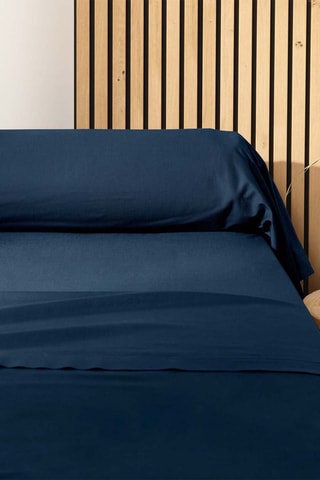 Taie de traversin en coton 57 fils/cm² Lina - Bleu nuit