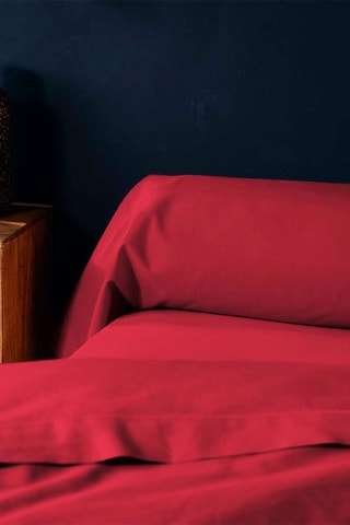 Taie de traversin en coton 57 fils/cm² Lina - Rouge