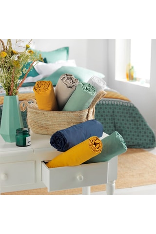 Taie de traversin en coton 57 fils/cm² Lina - Emeraude