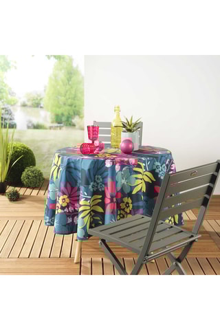 Nappe ronde Hawai - Bleu