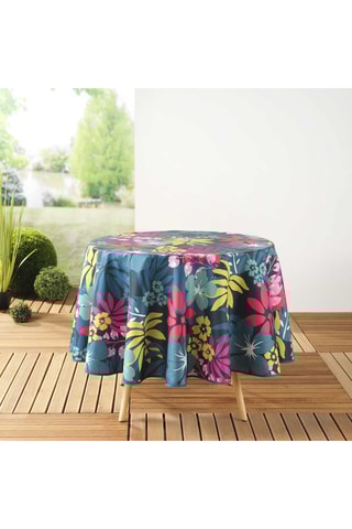 Nappe ronde Hawai - Bleu