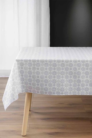 Nappe rectangulaire - Gris et blanc - 140 x 240 cm