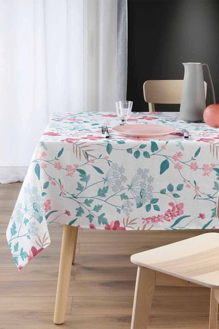 Nappe rectangulaire - Vert et rose - 140 x 240 cm