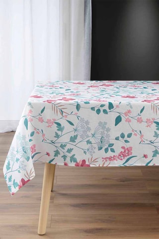 Nappe rectangulaire - Vert et rose - 140 x 240 cm