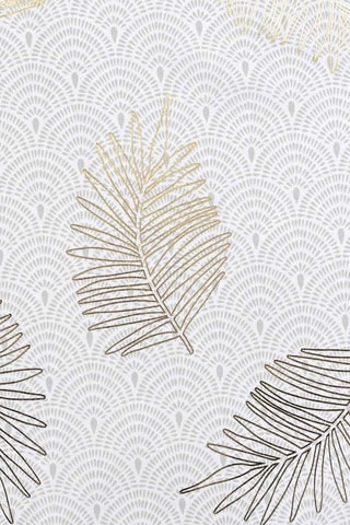 Rideau à œillets Sunny Gold - Blanc et doré - 140 x 280 cm