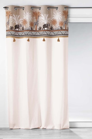 Rideau Kenya - Crème et taupe - 140 x 240 cm