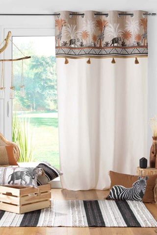 Rideau Kenya - Crème et taupe - 140 x 240 cm