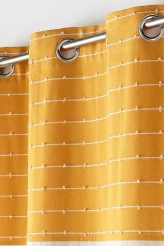 Rideau Linechic Moutarde et blanc - 140 x 240 cm