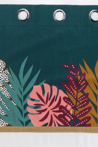 Rideau Jacala - Blanc et bleu canard - 140 x 240 cm