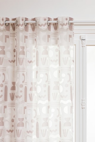 Voilage Kumez - Blanc et beige - 140 x 240 cm