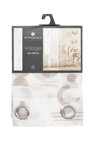 Voilage Kumez - Blanc et beige - 140 x 240 cm