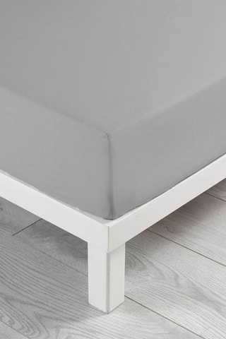 Drap-housse en coton 57 fils/cm² Linette - Gris