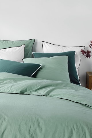 Drap-housse en coton 57 fils/cm² Linette - Sauge