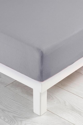 Drap-housse en coton Jersy Gris