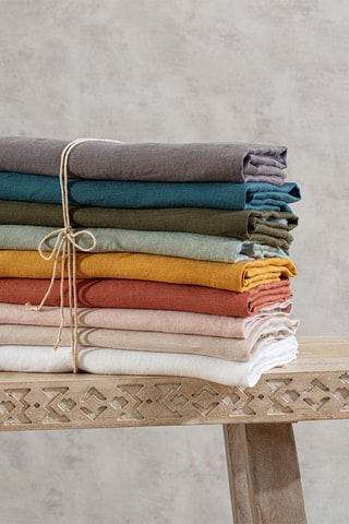 Drap-housse en lin Linah - Rose