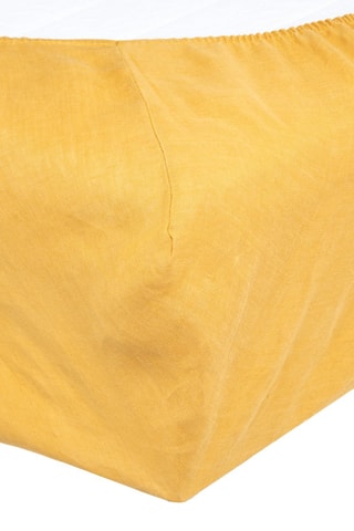 Drap-housse en lin Linah - Ocre