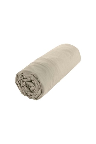 Drap-housse en coton biologique 57 fils/cm² Biolina - Taupe