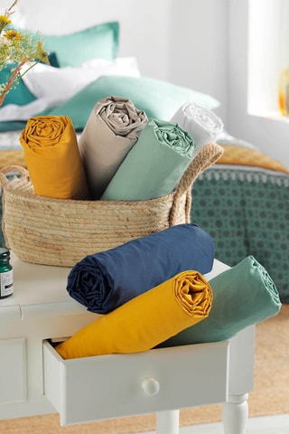 Drap-housse en coton biologique 57 fils/cm² Biolina - Gris