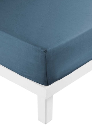 Drap-housse en coton 57 fils/cm² Lina - Bleu