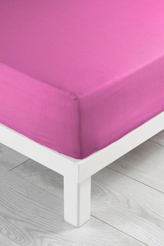 Drap-housse en coton 57 fils/cm² Lina - Fuchsia