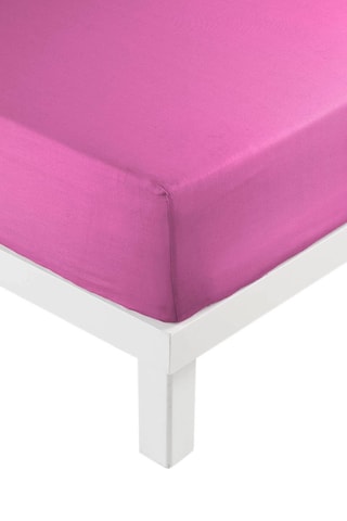 Drap-housse en coton 57 fils/cm² Lina - Fuchsia