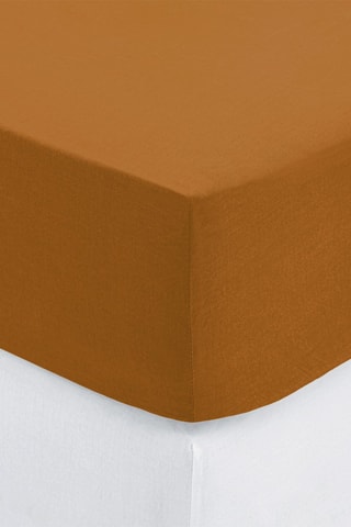 Drap-housse en coton 57 fils/cm² Carina -  Jaune