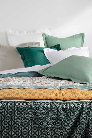 Drap-housse en coton biologique 57 fils/cm² Lina - Bleu nuit