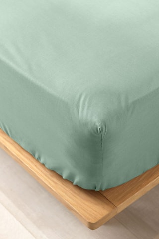 Drap-housse en coton biologique 57 fils/cm² Lina - Sauge