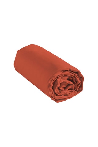 Drap-housse en coton 57 fils/cm² Linette - Terracota
