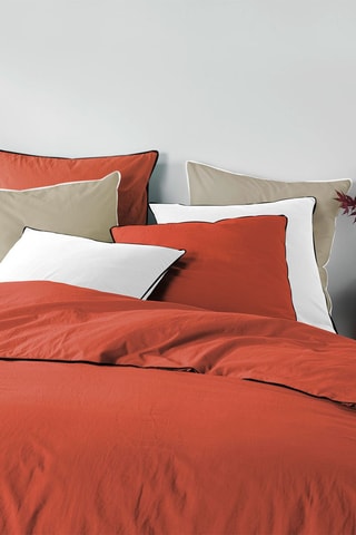 Drap-housse en coton 57 fils/cm² Linette - Terracota