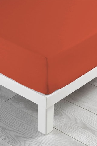 Drap-housse en coton 57 fils/cm² Linette - Terracota