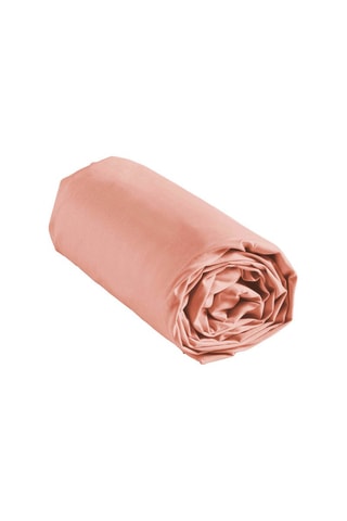 Drap-housse en coton 57 fils/cm² Linette - Rose