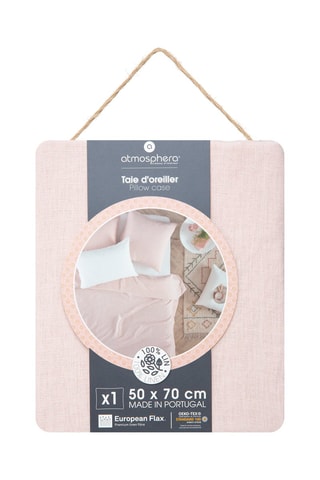 Taie d'oreiller en lin Linah - Rose