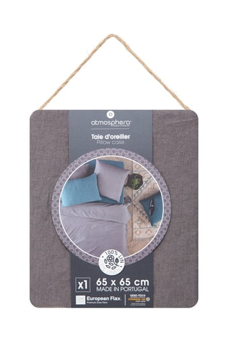 Taie d'oreiller en lin Linah - Gris