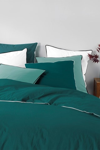 Parure de couette en coton 57 fils/cm² Linette - Pétrole