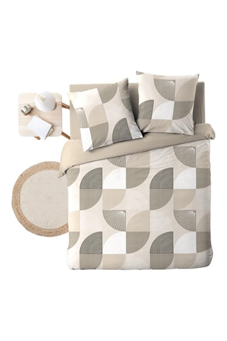 Parure de couette Ambroise - Beige et blanc