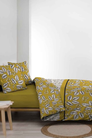 Parure de couette en coton 57 fils/cm² Marjolaine - Ocre