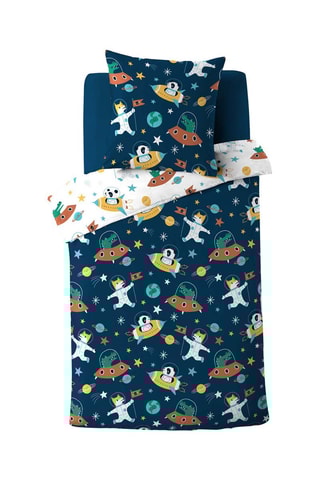 Parure de couette Cosmo Bleu et blanc