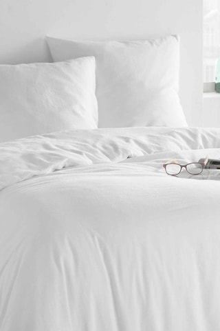Parure de couette en coton 57 fils/cm² Maxine - Blanc