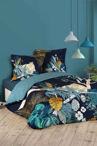 Parure de couette en coton 42 fils/cm² Mistic - Bleu