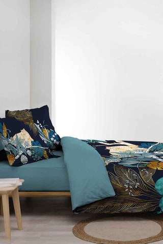 Parure de couette en coton 42 fils/cm² Mistic - Bleu